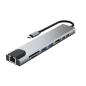 Board-x Hub 8-In-1 Usb-c Male to 4K HDMI, 100W PD, USB 3.0, RJ45 Ethernet, SD/TF Card Reader Female
