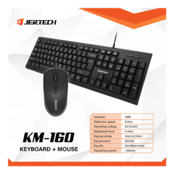 Jertech Keyboard Mouse Combo KM160 EN/AR Wired Black
