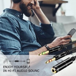 Board-x Audio Converter Line 2 Male To 1 Female Cord Two In One