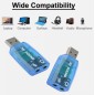 Board-X Sound Card Usb male to 3.5mm Audio Female, 3.mm microphone Input  5.1 Channel