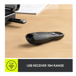 Logitech Pointer Laser Presenter Wireless R400 Black 10 meters