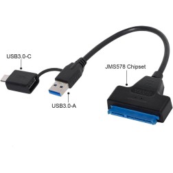 Board-x Cable From Usb, Usb-C Male To Sata Hdd Female