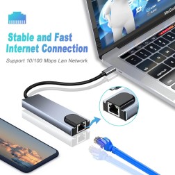 Board-x Hub 5 in 1 from Usb C to 4k Hdmi, Rj45 Eth