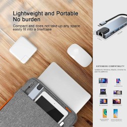 Board-x Hub 5 in 1 from Usb C to 4k Hdmi, Rj45 Eth