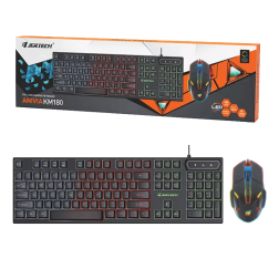 Jertech Keyboard Mouse Combo KM180 EN/AR Wired Black