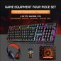 Jertech Set 4 In 1 Keyboard Mouse Headset Mousepad CT4-01 EN Wired Gaming Mechanical Black