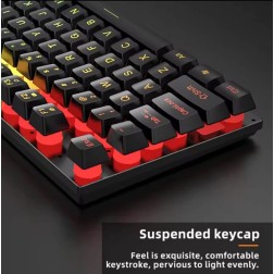 Jertech Set 4 In 1 Keyboard Mouse Headset Mousepad CT4-01 EN Wired Gaming Mechanical Black