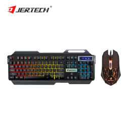 Jertech Keyboard Mouse Combo KM950 EN/AR Wired Gaming Mechanical RGB Black