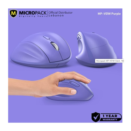 Micropack Mouse Mp-V01W Ergonomic Wireless Silent 