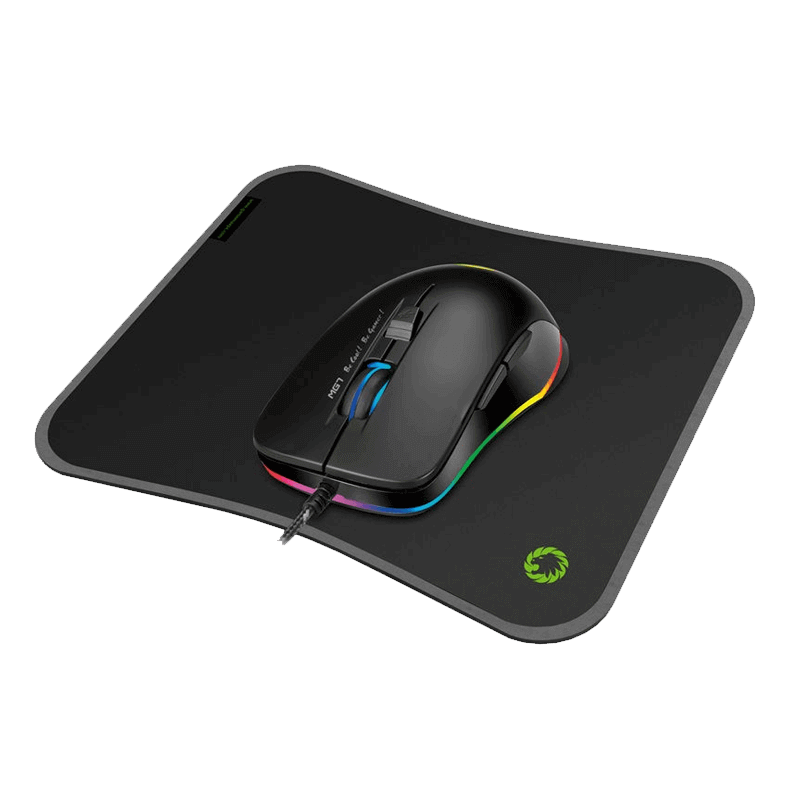 Gamemax Mouse + Mousepad Mg7 2 In 1 Wired 3200DPI 6 Buttons RGB Black