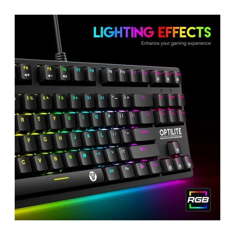 Fantech Keyboard Usb Gaming Mk872 Rgb Optilite Tkl