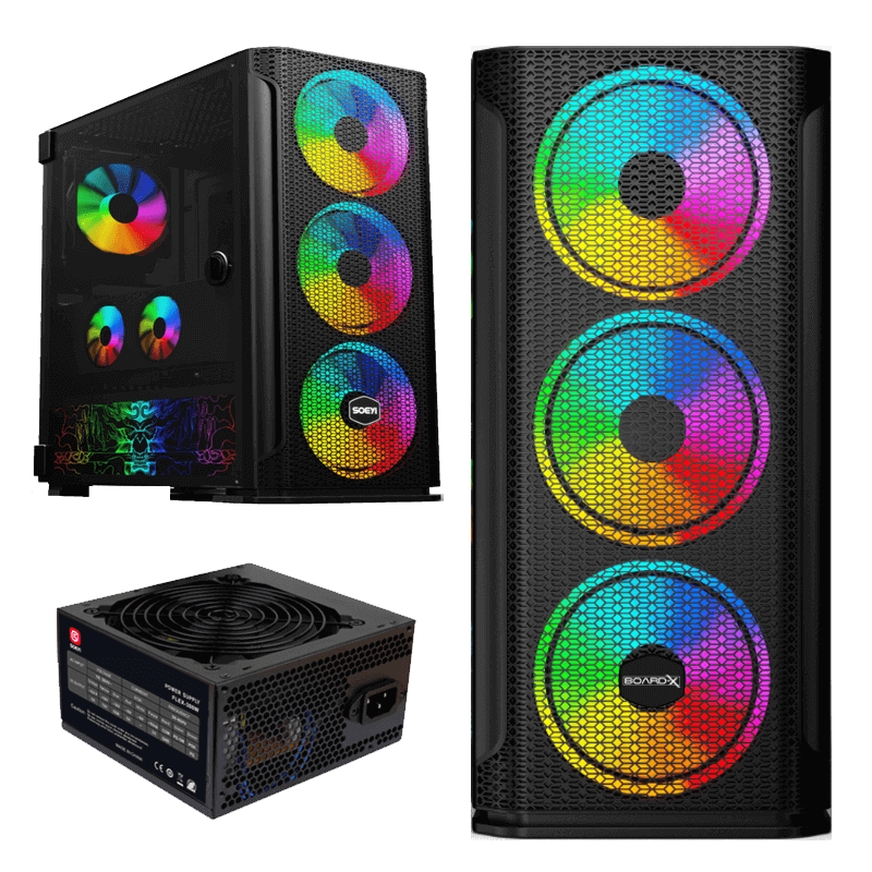 Board-X Case Bx1 Psu 850W Acylic Side Rainbow Fan Board-X Case Bx1 Psu 850W Acylic Side Rainbow Fan