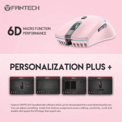 Fantech Mouse Usb Vx7 Crypto Rgb Pink