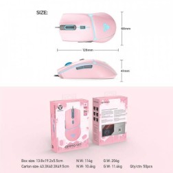 Fantech Mouse Usb Vx7 Crypto Rgb Pink