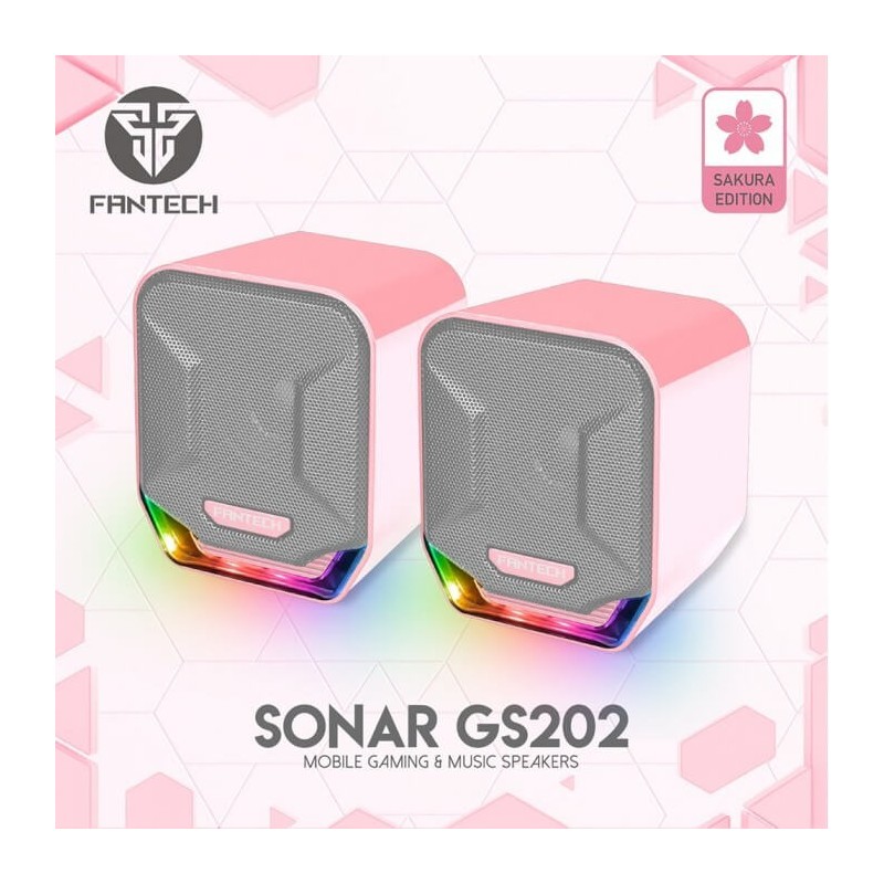 Fantech Speaker Gs202 Sonar Usb Rgb Gaming & Music (Pink Sakura Edition)