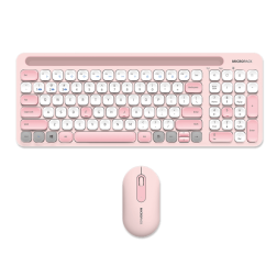 Micropack Keyboard & Mouse Km-238W Ifree Pro 2 Antibacterial Bluetooth Wireless Three Modes Wireless Combo(Pink)