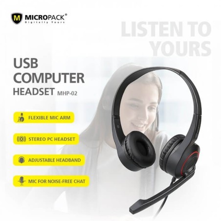 Micropack Headset Mhp-02 Chat & Stereo Usb Computer