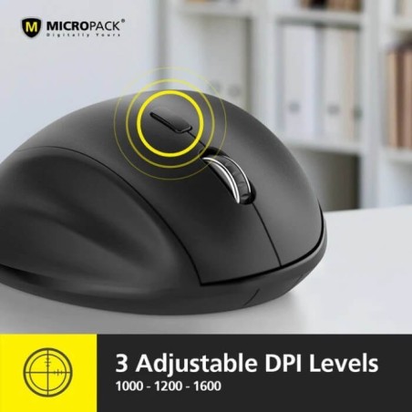 Micropack Mouse Mp-V01W Ergonomic Wireless Silent Switch (Black)