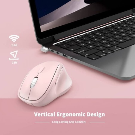 Micropack Mouse Mp-V01W Ergonomic Wireless Silent Switch (Pink)
