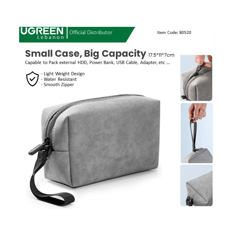 Ugreen Digital Storage Leather Bag For Hard Disk, Power Bank & Accessories 80520 Ugreen Digital Storage Leather Bag For Hard Disk, Power Bank & Accessories 80520