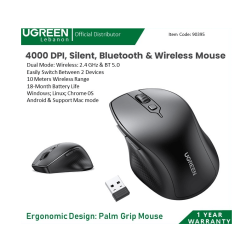 Ugreen Mouse 4000 Dpi Silent 2.4Ghz Bluetooth & Wireless 90395