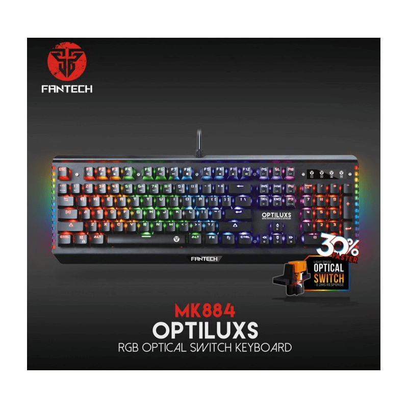 Fantech Keyboard Mk884Rgb - Optilux Rgb Optical Mechanical Gaming Fantech Keyboard Mk884Rgb - Optilux Rgb Optical Mechanical Gaming