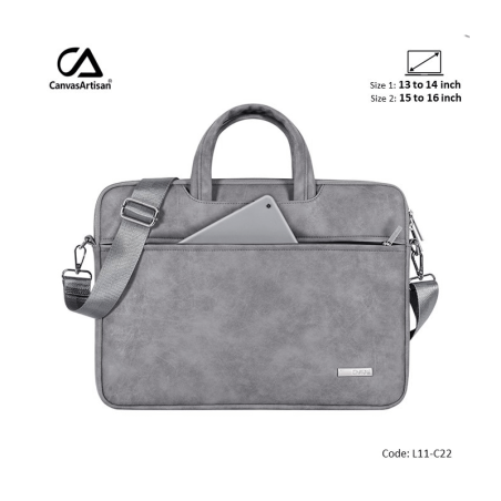 Canvasartisan Bag Laptop Business L11-C22 Gray 13, High Quality Leather