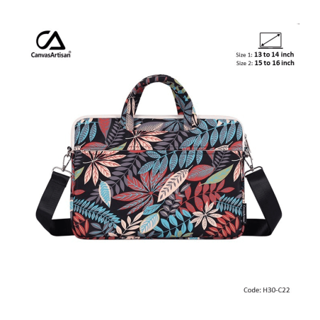 canvasartisan bag laptop Fashion Design H30-C22 Black 15, Durable And Water-Resistant
