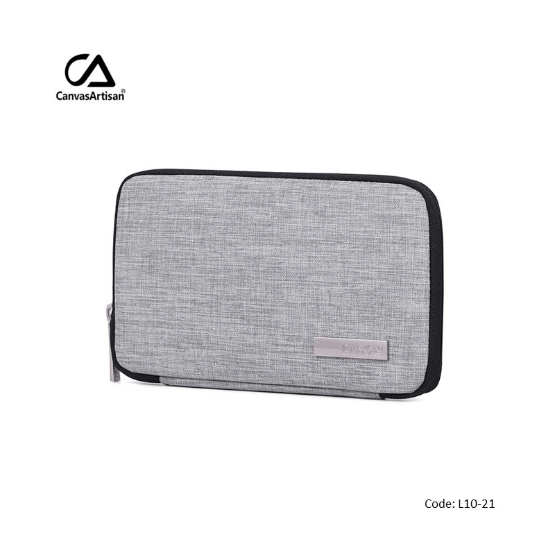 Canvasartisan Electronic Organizer L10-21 Light Gray Pouch Bag, Water-Resistant Canvasartisan Electronic Organizer L10-21 Light Gray Pouch Bag, Water-Resistant