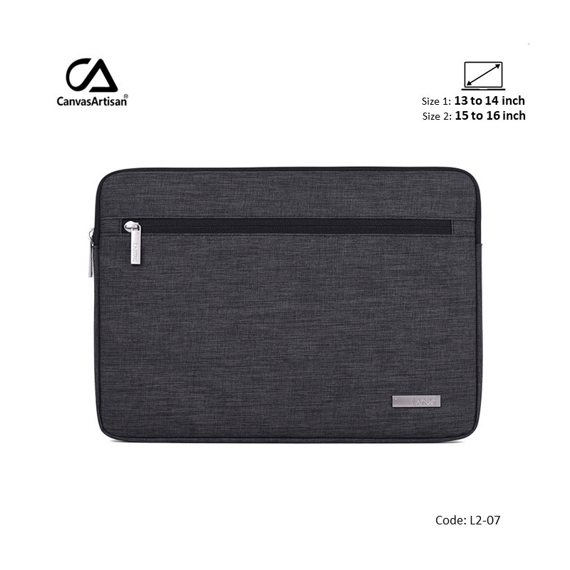 canvasartisan sleeve laptop Slim L2-07 Dark Gray 15, Water-Resistant