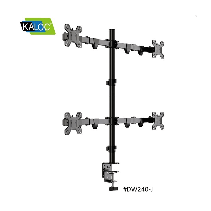 Kaloc Stand Dw240-J 4 Monitor Desk Mount, Heavy Duty & Fully Adjustable Kaloc Stand Dw240-J 4 Monitor Desk Mount, Heavy Duty & Fully Adjustable