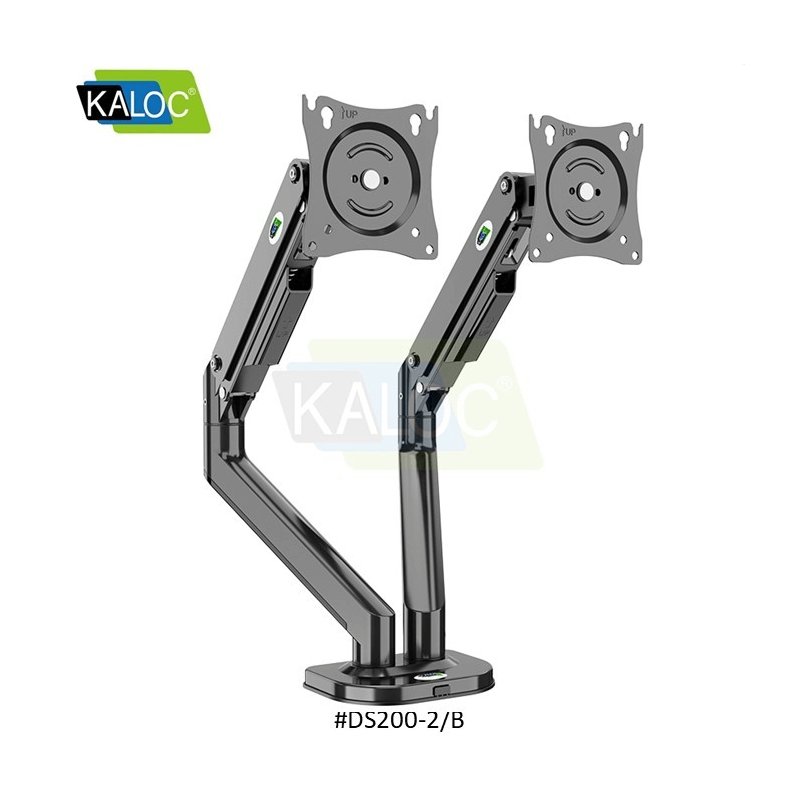 Kaloc Stand Ds200-2/B Dual Desk Monitor Arm, Adjustable Gas Spring & Support Max 30 Inch Kaloc Stand Ds200-2/B Dual Desk Monitor Arm, Adjustable Gas Spring & Support Max 30 Inch