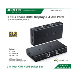 Ugreen 2 In 1 Out Kvm Hdmi & Usb Switch Box Cm200 - 50744