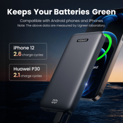 Ugreen DUAL PORT 10000MAH ULTRA SLIM QUICK CHARGING 20W POWER BANK WITH DIGITAL DISPLAY UGREEN PB198 - 60689