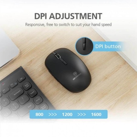Micropack ARABIC Keyboard & Mouse Km-228W Wireless Combo Ultra Slim & Ergo Design