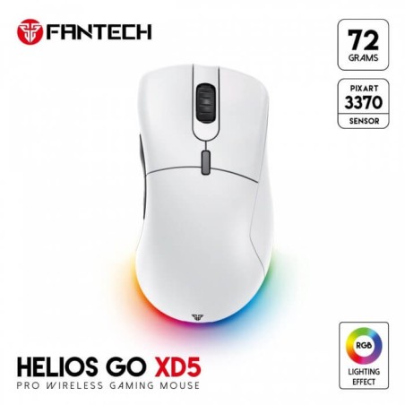 FANTECH XD5 HELIOS GO WIRELESS GAMING MOUSE (WHITE)