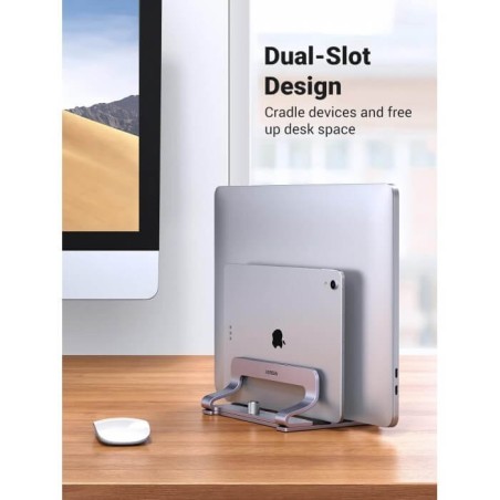Aluminium Alloy Vertical Laptop Stand Holder (DUAL